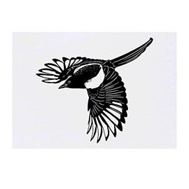 'Flying Magpie' Temporary Tattoo - Water Resistant, Skin-Safe, Non-Toxic Transfer (TO00046552)