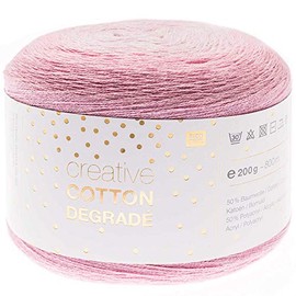 Rico creative Bobbel Cotton Dégradé Fb. 003, 200g Bobbel mit dezentem Farbverlauf, ca. 800m Farbverlaufsgarn