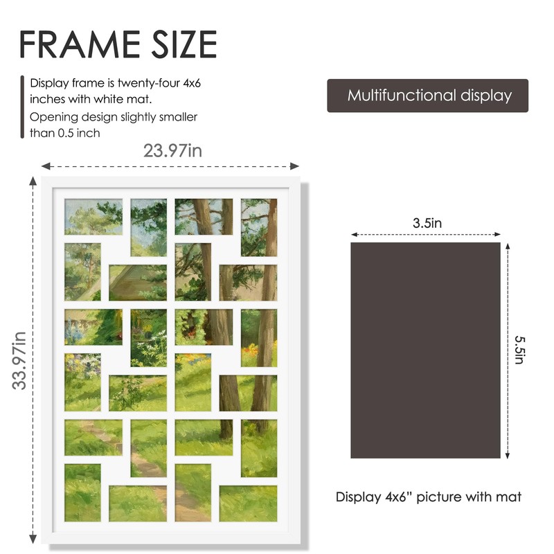 DUENPY 22x32 Collage Picture Frame 4x6 Picture Frames Collage Wall