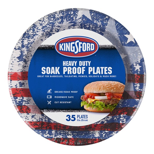 Kingsford Heavy Duty Paper Plates, 35 Count, American Flag