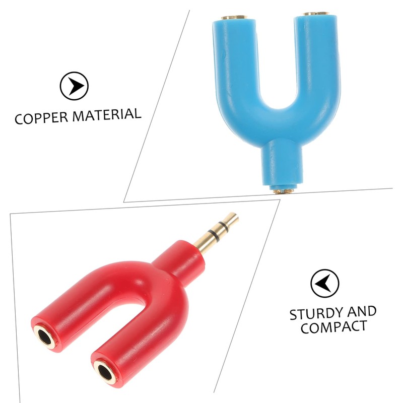 CIYODO 6pcs u Shape Headphone Splitter Adapter to Aux y