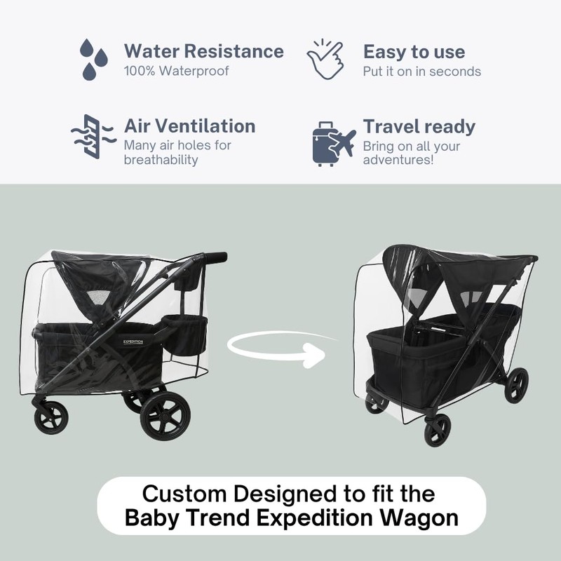 SASHA'S Rain and Wind Cover for Baby Trend Expedition Stroller