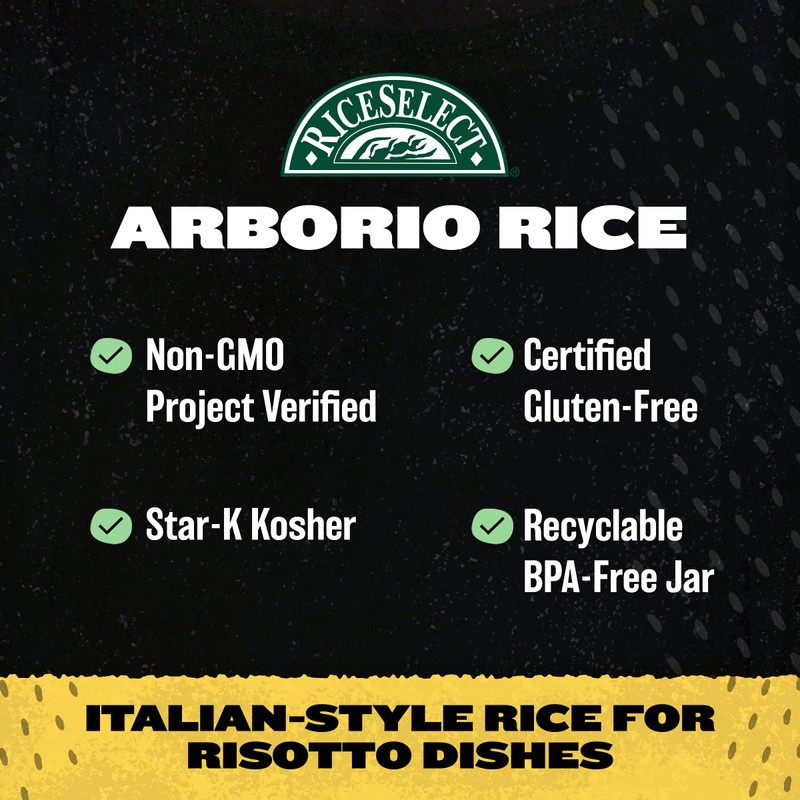 RiceSelect Arborio Rice for Italian Risotto, Premium Gluten-Free Rice, Non-GMO,