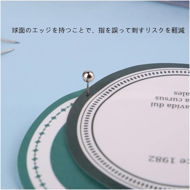 YJRUNFU 200pcs Ball Pins Decorative Thumb Tacks Round Steel Strong