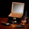 Woodronic Cigar Humidor with Accessory Drawer for 50 Cigars, Humidifier
