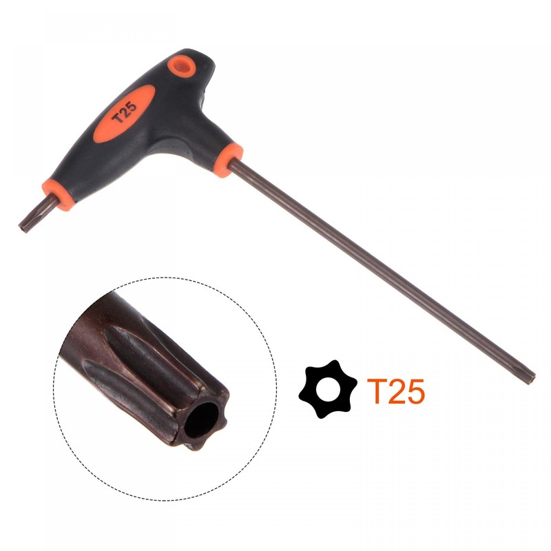 sourcing map T25 Anti Tamper Proof Torx Key T-Handle Dual