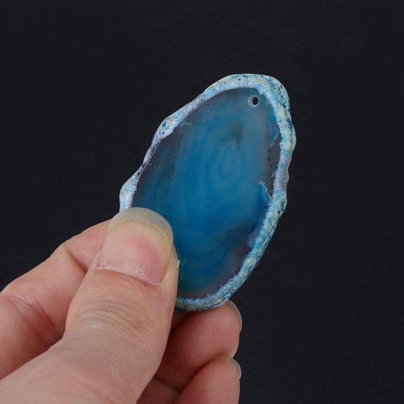 Pack of 5 Polished Agate Geode Discs, Stone Agate Light