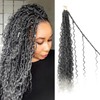Goddess Locs Crochet Hair 24inch 9 Packs TGrey Boho Faux