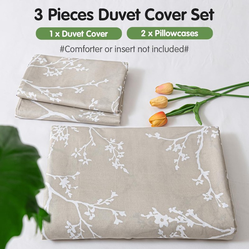 Tokokimo Double Duvet Cover Set - Spring Bedding Sets Reversible,