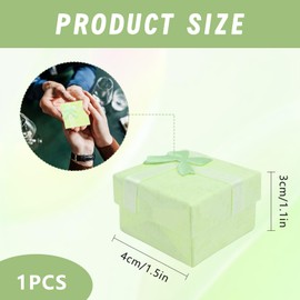 Jewellery Gift Boxes Small Gift Boxes Ring Boxes for Jewellery Small Kraft Jewelry Boxes for Presents Small Boxes for Gifts Earring Gift Box with Bow Knot and Lids for Jewelry Gifting (green)