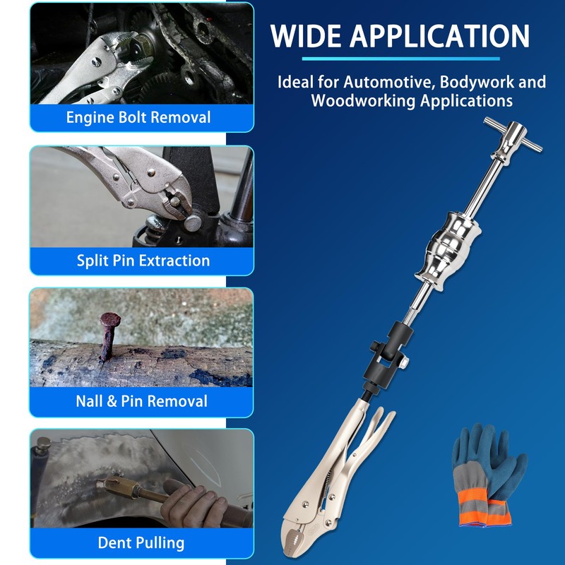 GEAROLL Locking Pliers Slide Hammer Puller Set, 9.8 in Locking