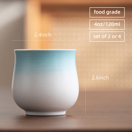 Dicmracy - Juego de tazas de café espresso de cerámica de 4 onzas, tazas de demitasse para café o té, tazas de café con leche pequeñas sin asas (azul degradado, 4)