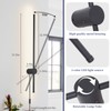 KELUOLY Dimmable Plug in Wall Sconce Set of 2,Black 31.5"