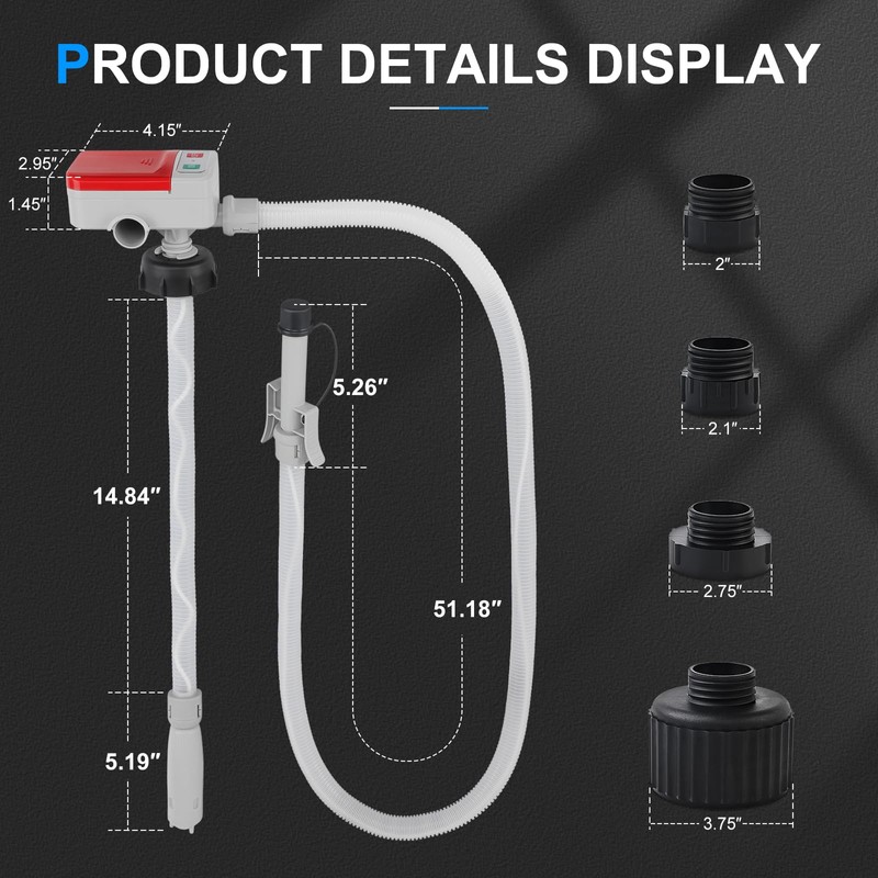 SKYJDM Fuel Transfer Pump with Auto-stop Sensor and 4 Tank
