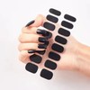 HYWWPFLAY Semi Cured Gel Nail Strips (Black), 16 PCS Gel