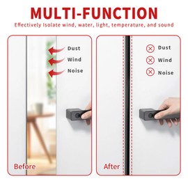 BISOTHAI 19.7 Feet Rubber Weather Stripping Door Seal Large Gap, Extra Thick Self-Adhesive D-Shaped Door Weather Stripping Seal Strip for Door Frame Door Insulation Strip Soundproofing (Black)