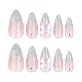 Nail Tips, Long False Nails, Fashionable, Cat Eye, Long, Nail Tips, 24 Pieces, Glossy, Glitter, Japanese Style, Cute, Simple, Popular Nail Tips, Fake Nails, 3D Texture, Handmade, Fake Nails, Nail