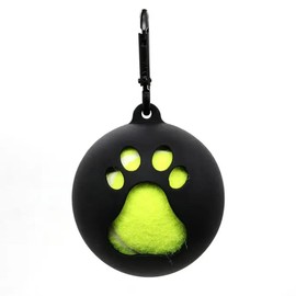 Dog Accessory Ball Holder - Leash Attachment, Lightweight Silicone for Convenient and Fun Playtime (Black)