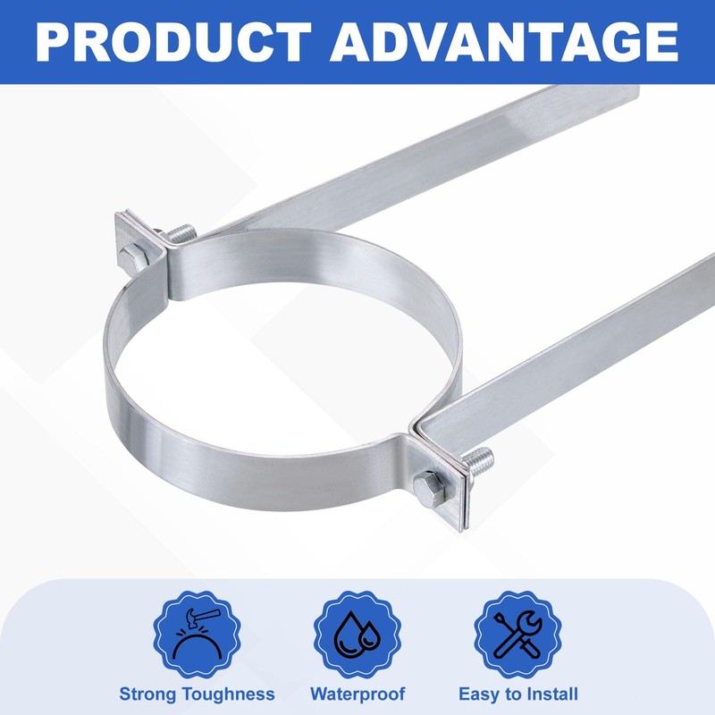 PATIKIL 6 Inch B Vent Wall Strap, 2 Pack Galvanized