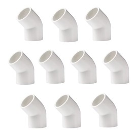 BOZONLI 20mm PVC Water Pipe Fitting 45 Degree Elbow Coupling Connector Adapter 10 Pcs