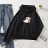 KEEVICI Women Kawaii Cartoon Cute Cat Graphic Casual Cotton Pullover