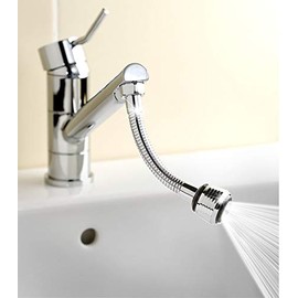 Maximex Flexible Shower Extension with Pressure and Shower Jet, Stainless Steel, 3 x 16.5 x 3 cm, Silver