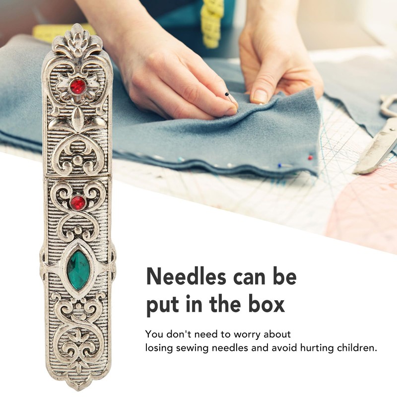 Pssopp Vintage Needle Case, Zinc Alloy Sewing Needle Holder, Prevents