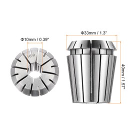 sourcing map 2pcs ER32 Spring Collet 10mm Chuck 0.008 High Precision 65Mn Spring Steel for CNC Milling Lathe Tool Engraving Machine