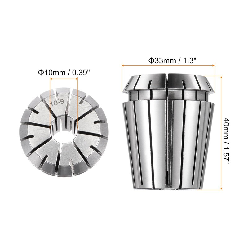 sourcing map 2pcs ER32 Spring Collet 10mm Chuck 0.008 High