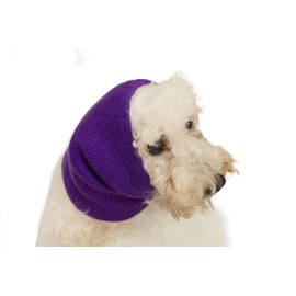 DDFS Dog No Ear Flap Ears Dog Ear Flap Wrap Dog Noise Cancelling Ear Muffs Hoodie Wrap Quiet Ears for Dogs Purple M