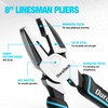 DURATECH 8" High Leverage Linemans Pliers, Cr-Ni Side Cutters, Linesman
