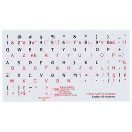 French AZERTY-English Stickers Keyboard Grey