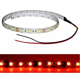 Unbranded 2x Bright Red LED Light Strip Flexible Tape Back 12V DC Car/Truck Cut-To-Length