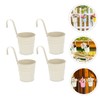 CAXUSD 4pcs Iron Hanging Flower Buckets with Detachable Hooks Balcony