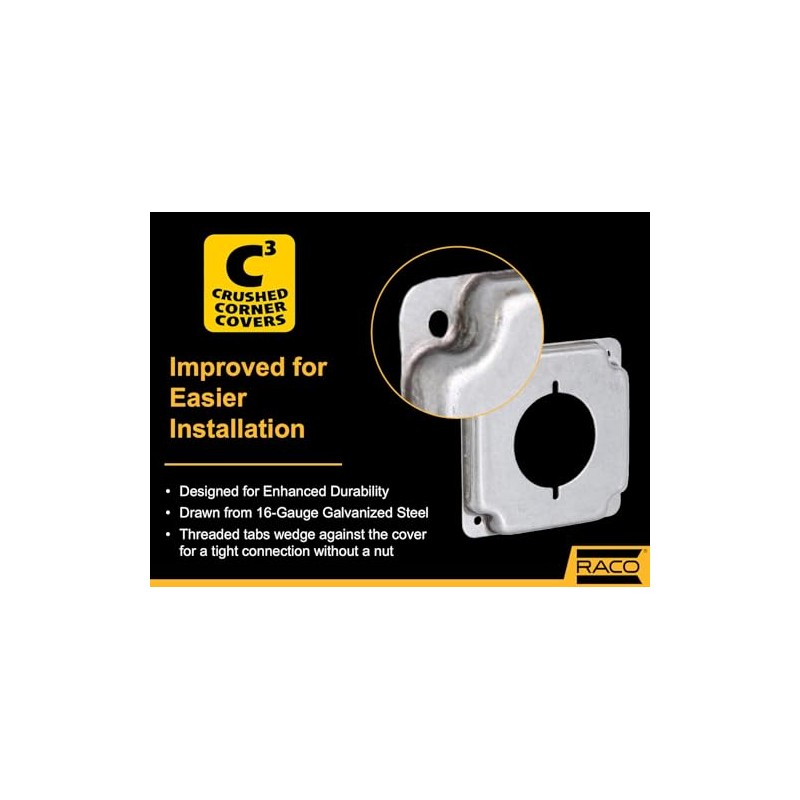 Hubbell-Raco 810C 30-50A Receptacle 2.141-Inch Diameter 4-Inch Square Exposed Work