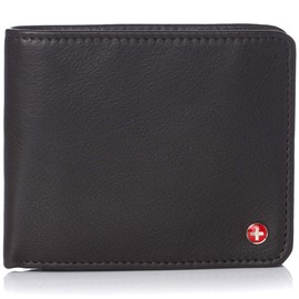 Alpine Swiss RFID Protected Men’s Max Coin Pocket Bifold Wallet with Divided Bill Section Soft Nappa Brown