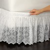 Collections Etc Lace Trimmed Elastic Bed Wrap, Easy Fit Dust