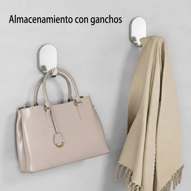 Tres Colores 15 Ganchos De Metal Premium, Sin Clavos, Fuerte