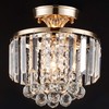 MonDaufie Gold Crystal Chandelier Semi Flush Mount Ceiling Light,D10”Ceiling Light