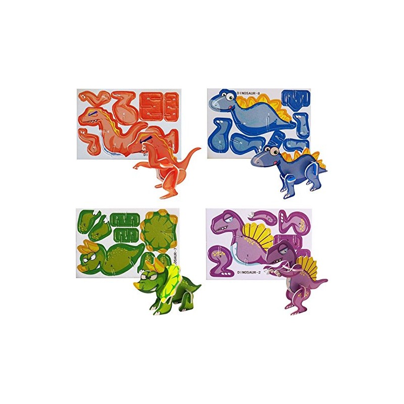 HENBRANDT 12 x Mini 3D Dinosaur Puzzle