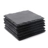 6 Pack Square Slate Drink Coasters, VIBRATITE 4 Inch Black