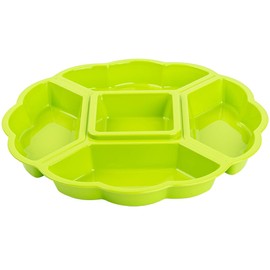 Engelland Serving Platter Snack Bowl, Plastic, Appetizer Divider, 5 Compartments, Green, 33 cm