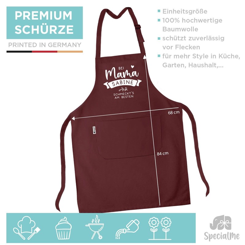 SpecialMe® Cooking Apron Women's Kitchen Apron with Saying "Bei Mama