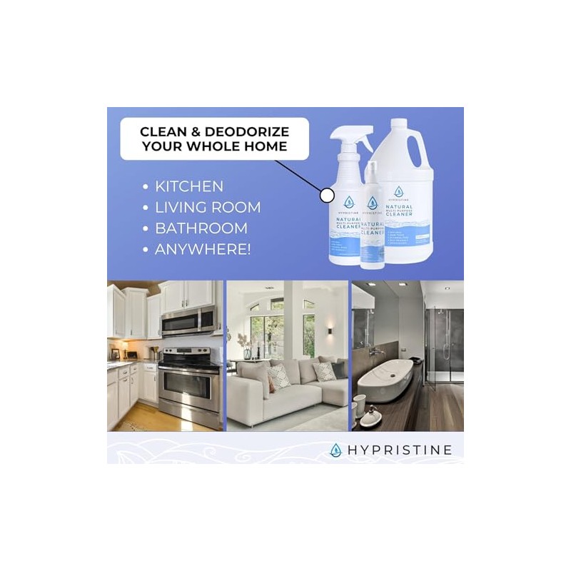Hypristine Natural Multipurpose Surface Cleaner, 32oz Spray & 2 Pack