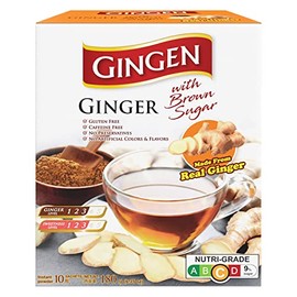 Gingen Instant Original Brown Sugar Ginger Tea 18 g (Pack of 10 Sachets)