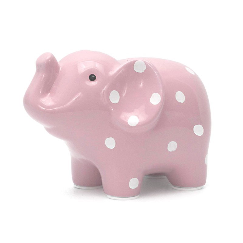 Child to Cherish Ceramic Polka Dot Elephant Piggy Bank for