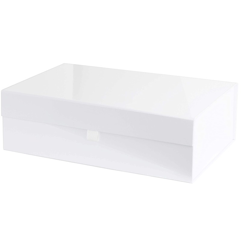 Purple Q Crafts 1 Pack White Hard Gift Box With