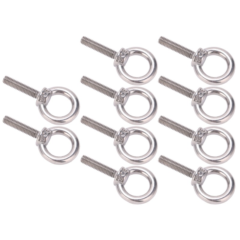 10Pcs Eye Bolt 304 Stainless Steel Lifting Round Ring Screw