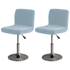 LightInTheBox Bar Stool Cover Square Swivel Barstool Chair Seat Velvet Barstool Protector Covers for Counter Height Mid Low Back Chair Holiday (2Pc Sky Blue)