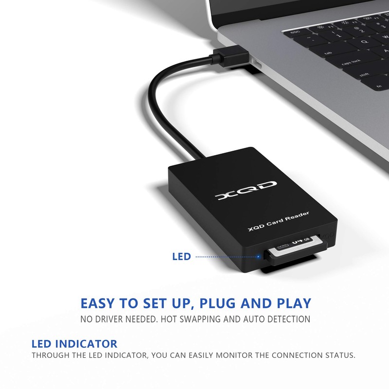 【Upgraded Version】Cateck USB 3.0 XQD Card Reader, Compatible with Sony